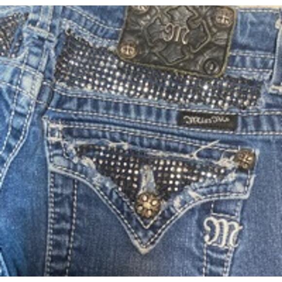 Y2K Bootcut Skinny Dark Wash Miss Me Jeans Size 28 JP4221RSI - Picture 7 of 8